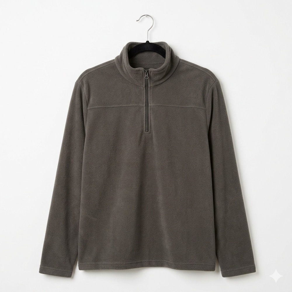 Banana Republic Men's 1/4 Zip Cozy Warm Fleece Pullover Brown XL
